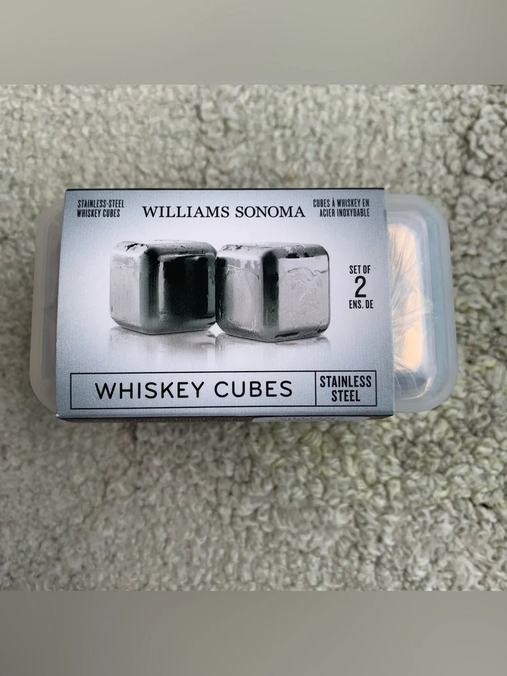 Williams Sonoma Stainless Steel Whiskey Cubes (Set of 2)